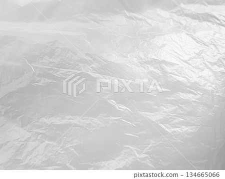 Plastic White Bag Wrap Film Grunge Overlay Effect Background Mockup Foil Pack Design Wrnkle Abstract Grey Texture Pattern Element Clear Polyethylene Wrapper Pattern Material Layer Surface Template. 134665066