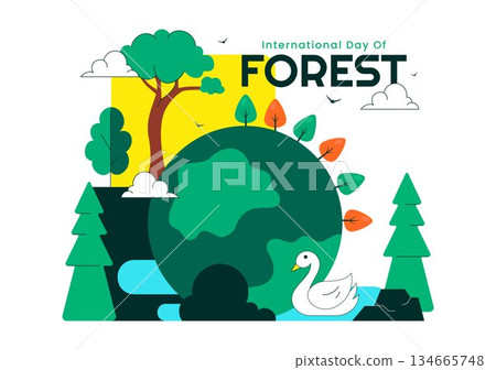 World Forestry Day Vector Illustration Featuring Global Forest Conservation, Sustainable Nature Protection, and Environmental Awareness Background World Forestry Day Vector Illustration Featuring Global Forest Conservation, Sustainable Nature Protection, and Environmental Awareness Background 134665748