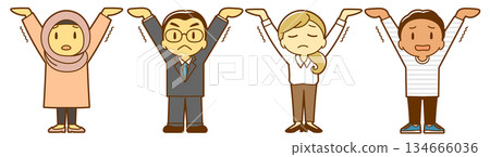 讓我們互相支持（跨國公司，僅限個人，憤怒表情） 134666036