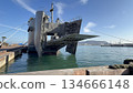 Transport ship's bow ramp open 134666148