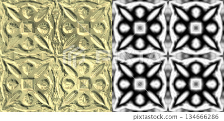 Multicolored glass tiles texture. Grunge filter. Glass background via an alpha channel. 134666286
