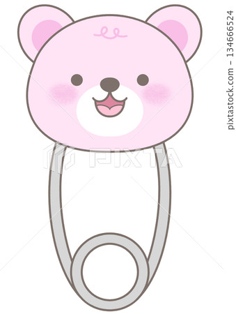 Cute Sweet Pink Bear Baby Safety Pin Cute Sweet Pink Bear Baby Safety Pin 134666524