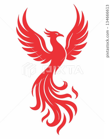 Phoenix bird silhouette vector illustration Phoenix bird silhouette vector illustration 134666613