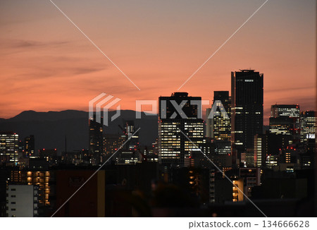 View of Nagoya city at sunset View of Nagoya city at sunset 134666628