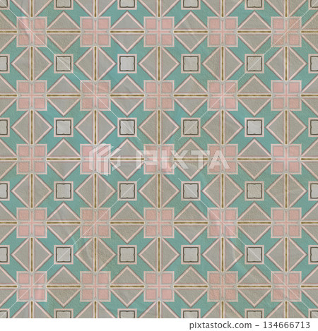 Ornamental fabric wallpaper background. Grunge filter. 134666713