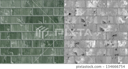 Brick background. Grunge filter. Brick background via an alpha channel. 134666754