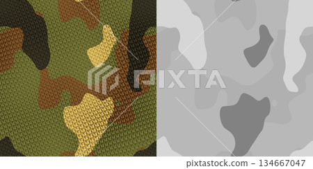 Seamless pattern military camo texture. Camo background via an alpha channel. Seamless pattern military camo texture. Camo background via an alpha channel. 134667047