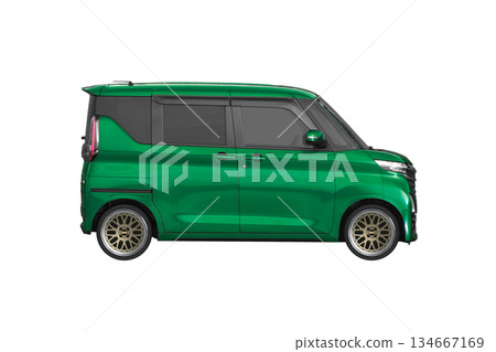 一輛輕型乘用車，標準車身高度，配備 17 吋改裝輪圈（比例：1 像素 = XL 尺寸下約 1 毫米） 134667169