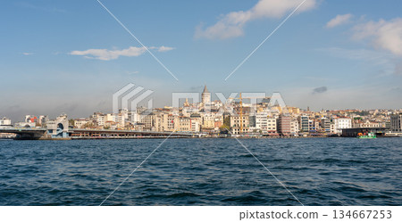 ISTANBUL, TURKEY - NOVEMBER 01, 2025: Panoramic view of Karakoy and Galata 134667253