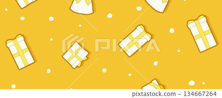 Yellow Christmas gift banner Yellow Christmas gift banner 134667264