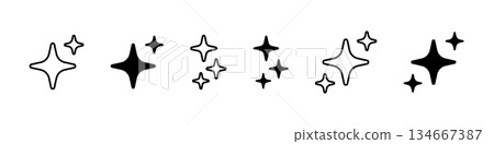 AI stars icon set. Artificial intelligence symbol. Digital AI robot sign. Magic star icon. Smart assistant sign. Modern graphic design element. Vector illustration isolated on white background AI stars icon set. Artificial intelligence symbol. Digital AI robot sign. Magic star icon. Smart assistant sign. Modern graphic design element. Vector illustration isolated on white background 134667387