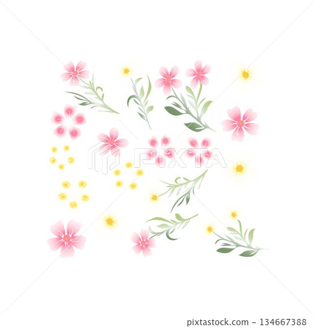 vector tropical flowers floral illustration flower illustration 134667388