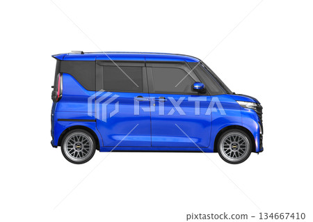 一輛輕型乘用車，標準車身高度，配備 17 吋改裝輪圈（比例：1 像素 = XL 尺寸下約 1 毫米） 134667410