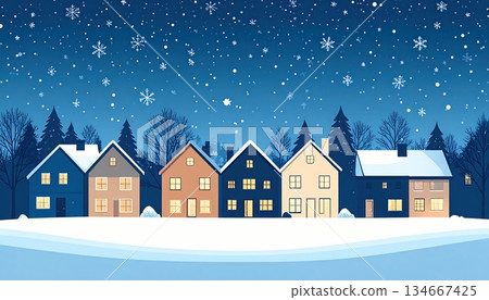 《AI Image》Snowy winter cityscape 134667425