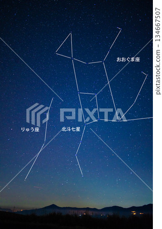 Big Dipper, Ursa Major, Draco (with names) 134667507