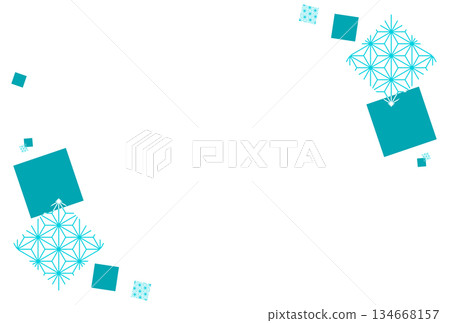 Light blue square hemp leaf Japanese style background Light blue square hemp leaf Japanese style background 134668157