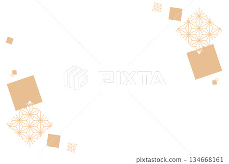 淺橙色方形麻葉日式背景 134668161