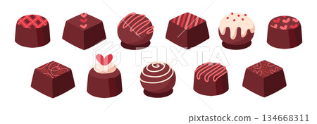 Various chocolates Valentine's chocolates 134668311