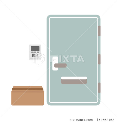 前門和紙箱插圖 前門和紙箱插圖 134668462