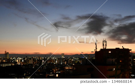 日落時分名古屋南部的景色 134668814