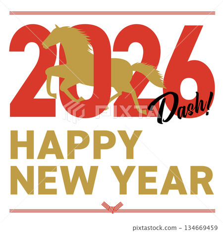 2026 年新年賀卡,圖案為馬的剪影和“新年快樂”字樣(方形)。 2026 年新年賀卡,圖案為馬的剪影和“新年快樂”字樣(方形)。 134669459
