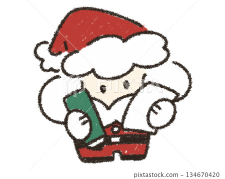 Little Santa listening to gift requests 134670420