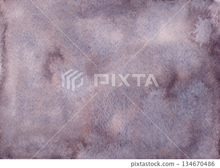 Dusty mauve watercolor textured background with taupe gray tone. Hand drawn abstract paint wash with soft granulation and paper feel. Suitable for business card template or creative poster design. 134670486