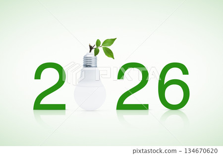 Happy new year 2026 ecology and saving energy concept Happy new year 2026 ecology and saving energy concept 134670620