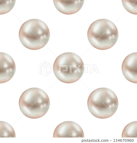 Watercolor pearl seamless pattern Watercolor pearl seamless pattern 134670960