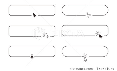 Register now line frame border with arrow, mouse pointer, Button click here, action for web, simple ui ux design element. Press, search box. Register now line frame border with arrow, mouse pointer, Button click here, action for web, simple ui ux design element. Press, search box. 134671075