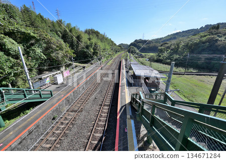 熊本縣，田原坂站，月台和列車景觀 134671284