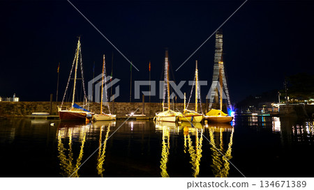 Christmas scenery on ake Maggiore Italy 134671389