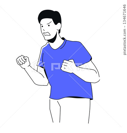 Angry Male - colorful flat design illustration Angry Male - colorful flat design illustration 134671646