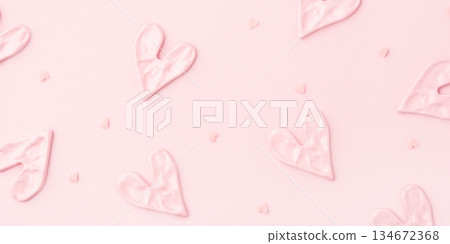 Valentine's day concept. Pink hearts on background. Valentine's day concept. Pink hearts on background. 134672368