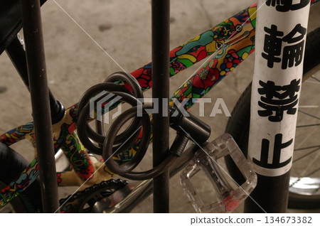Bicycle and no parking sign 1 Bicycle and no parking sign 1 134673382