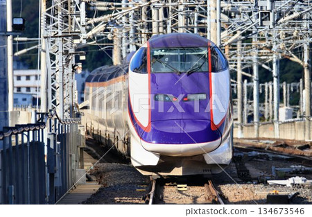 Heading to Yamagata along the Mutsu route... E3 Series Yamagata Shinkansen "Tsubasa" at Fukushima Station 134673546