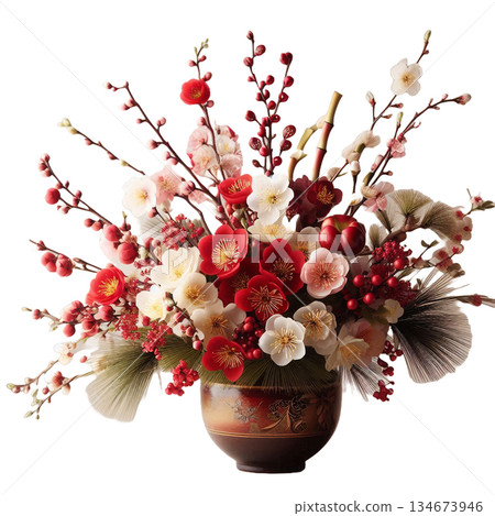 鮮花裝飾迎接新年 134673946