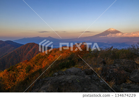 Mount Fuji from the mountain Mount Fuji from the mountain 134674229
