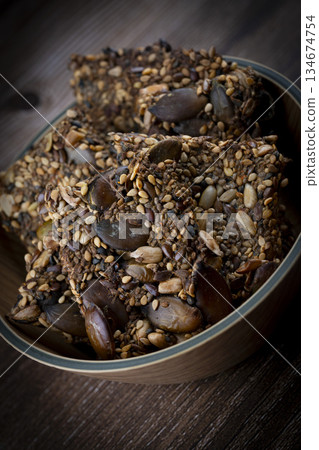 Healthy Pumpkin Seeds Cookies Crackers Isolated, Healthy Cereal Crackers, Homemade Pumpkin Seed Healthy Pumpkin Seeds Cookies Crackers Isolated, Healthy Cereal Crackers, Homemade Pumpkin Seed 134674754