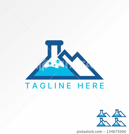 Test tube reaction chemical and mountain spring peak experiment research tool logo design graphic concept creative premium vector stock image top sell Test tube reaction chemical and mountain spring peak experiment research tool logo design graphic concept creative premium vector stock image top sell 134675000