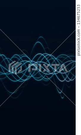 Abstract blue fiber waves forming a dynamic vertical composition. Futuristic digital illustration with glowing lines representing data flow, technology and modern visual energy. Abstract blue fiber waves forming a dynamic vertical composition. Futuristic digital illustration with glowing lines representing data flow, technology and modern visual energy. 134675253