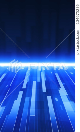 Futuristic digital landscape with glowing lines and abstract geometry. Vertical sci-fi illustration inspired by data grids, virtual worlds and advanced technology visuals. Futuristic digital landscape with glowing lines and abstract geometry. Vertical sci-fi illustration inspired by data grids, virtual worlds and advanced technology visuals. 134675256