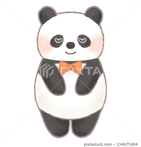 可愛的熊貓插畫素材-鞠躬姿勢,表示感謝、道歉和讚賞 可愛的熊貓插畫素材-鞠躬姿勢,表示感謝、道歉和讚賞 134675804