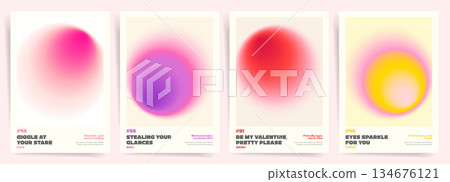 Minimal Pink Blurred Gradient Poster Template with Radial Glow Circle Abstract Background. Modern Valentine Love Cover for Social Media Banner Flyer Greeting Card Print Typography Design Minimal Pink Blurred Gradient Poster Template with Radial Glow Circle Abstract Background. Modern Valentine Love Cover for Social Media Banner Flyer Greeting Card Print Typography Design 134676121