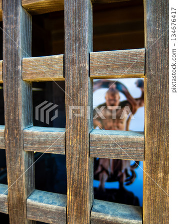 Summer in Okayama: Refreshing scenery of Korakuen Garden, temple latticework 134676417