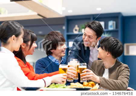 Businessmen having a banquet Businessmen having a banquet 134676458