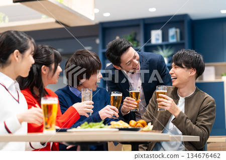 Businessmen having a banquet 134676462