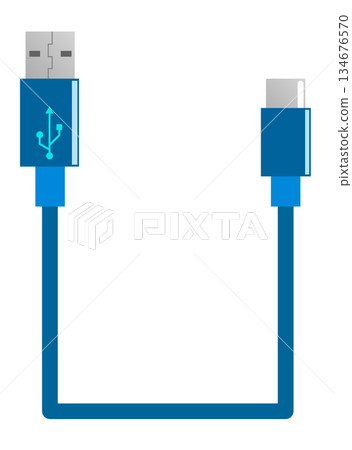 用於資料傳輸和充電的 USB 線示意圖 用於資料傳輸和充電的 USB 線示意圖 134676570