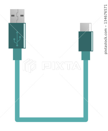 用於資料傳輸和充電的 USB 線示意圖 134676571