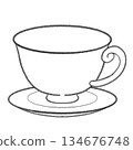 Simple teacup illustration 134676748